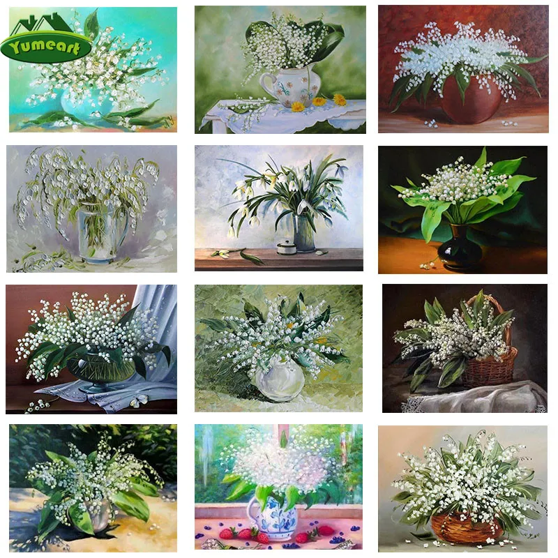 YUMEART рукоделие алмазная вышивка дисплей ландыш живопись цветы крестиком