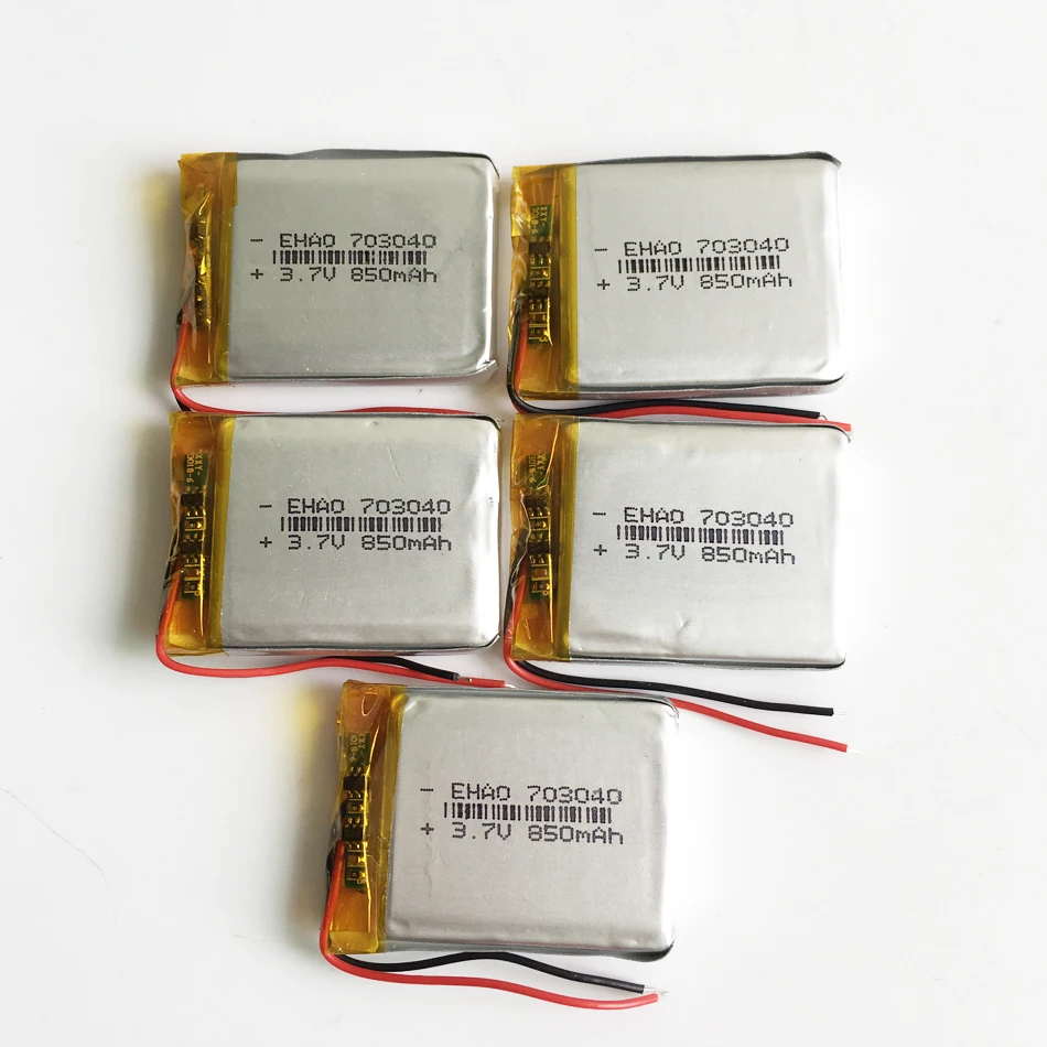 5 шт. 3 7 в 850 мАч Lipo литиевая полимерная аккумуляторная батарея 7*30*40 мм для камеры DVD