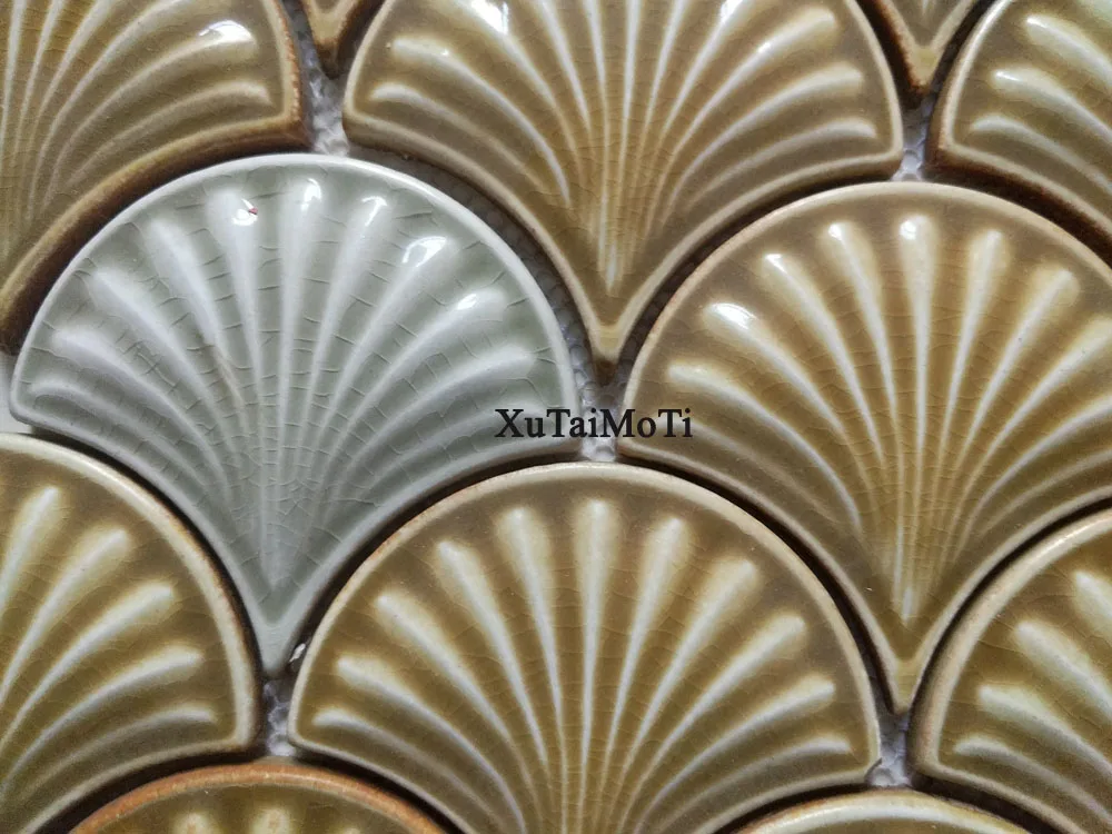 Керамическая мозаичная плитка в виде рыбьей чешуи кухонный брызговик обои для