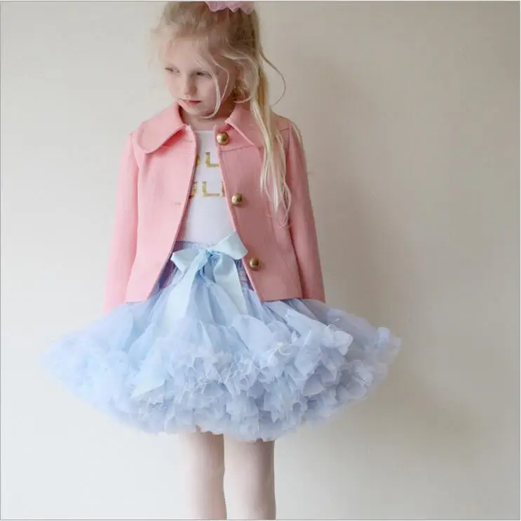 Бирюзовый маленькая пачка для девочки платье Многоуровневое Короткие мини