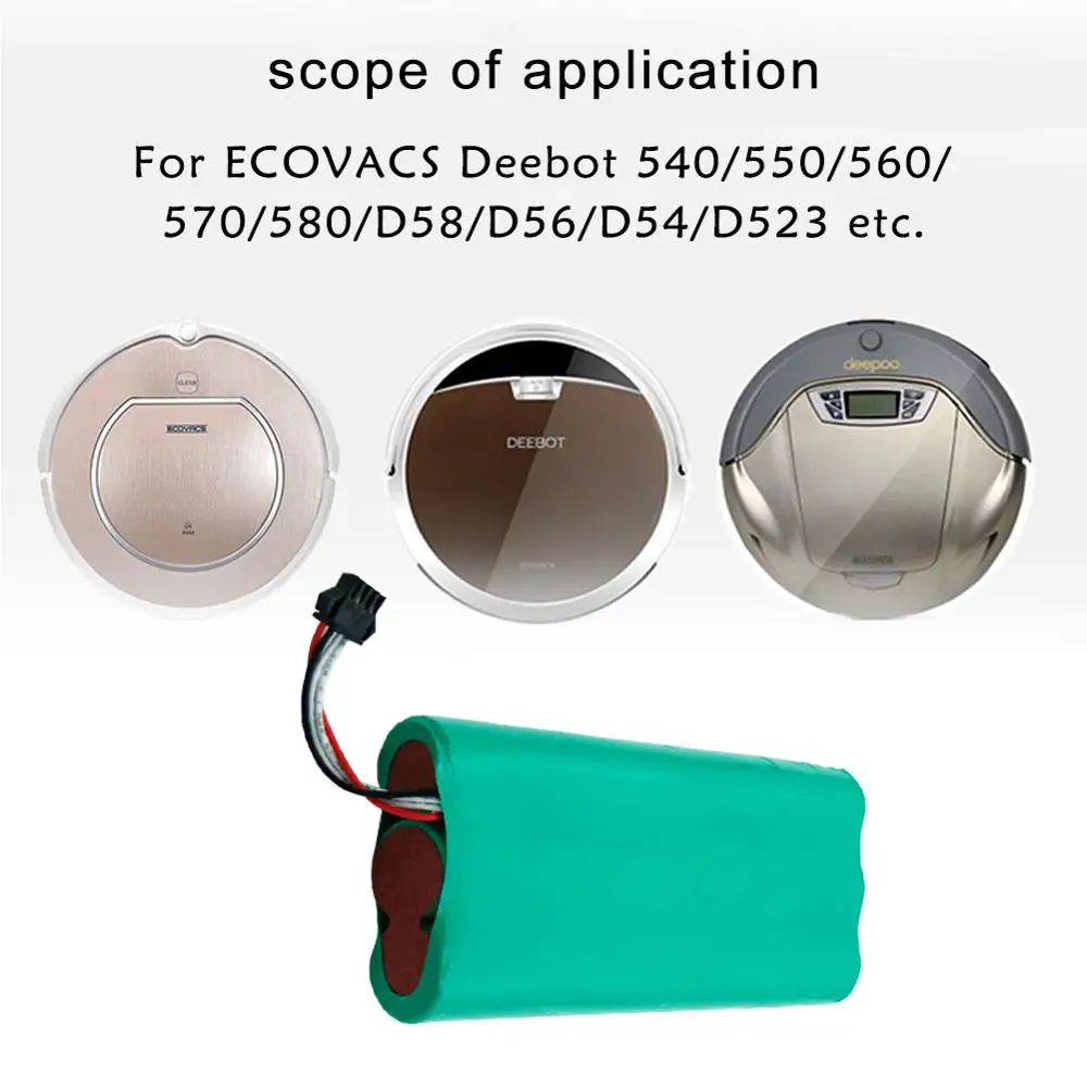 Сменный аккумулятор для пылесоса Ecovacs Deebot D58/D56/D54 Deepoo 14 4/4000/540/550 560 в 570/580 мАч |