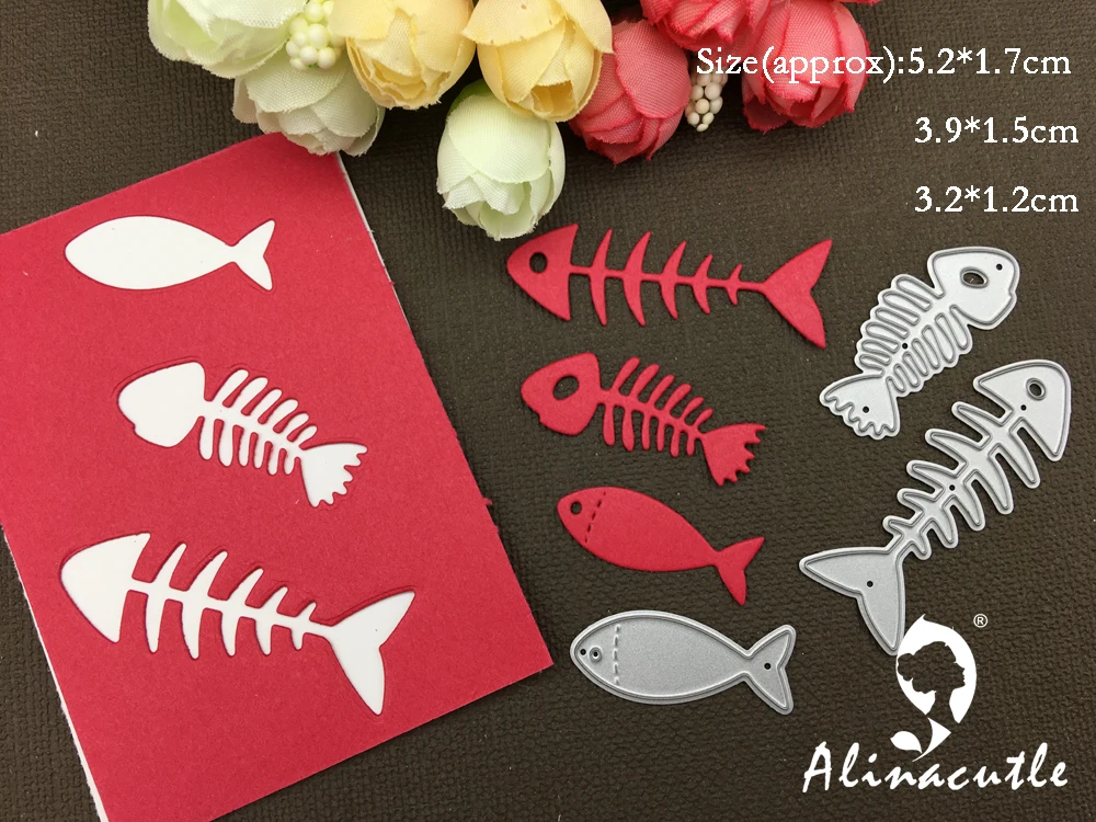 AlinaCraft металлический трафарет cut 3 шт. fishbone Хэллоуин Скрапбукинг Бумага craft ручной