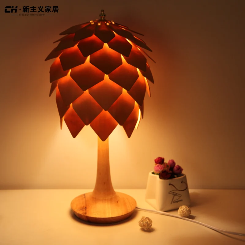 Американский деревня Винтаж Дерево лампы творческий художественный фрукт сосны