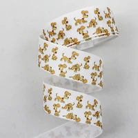 hound printed1622253875mm grosgrain ribbons 10 25 50 yards diy bows gift wrapping wedding decoration webbing