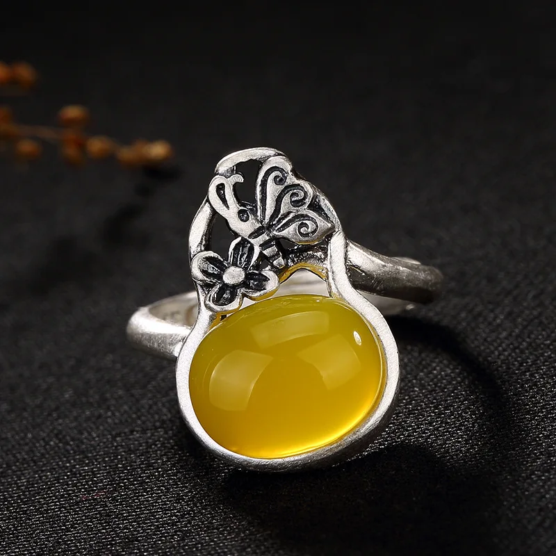 

2018 Sale Anel Feminino Butterfly, Love, Flower, Mosaic, Chalcedony, Pomegranate, Corundum, Sandstone, Opening Ring, Wholesale.