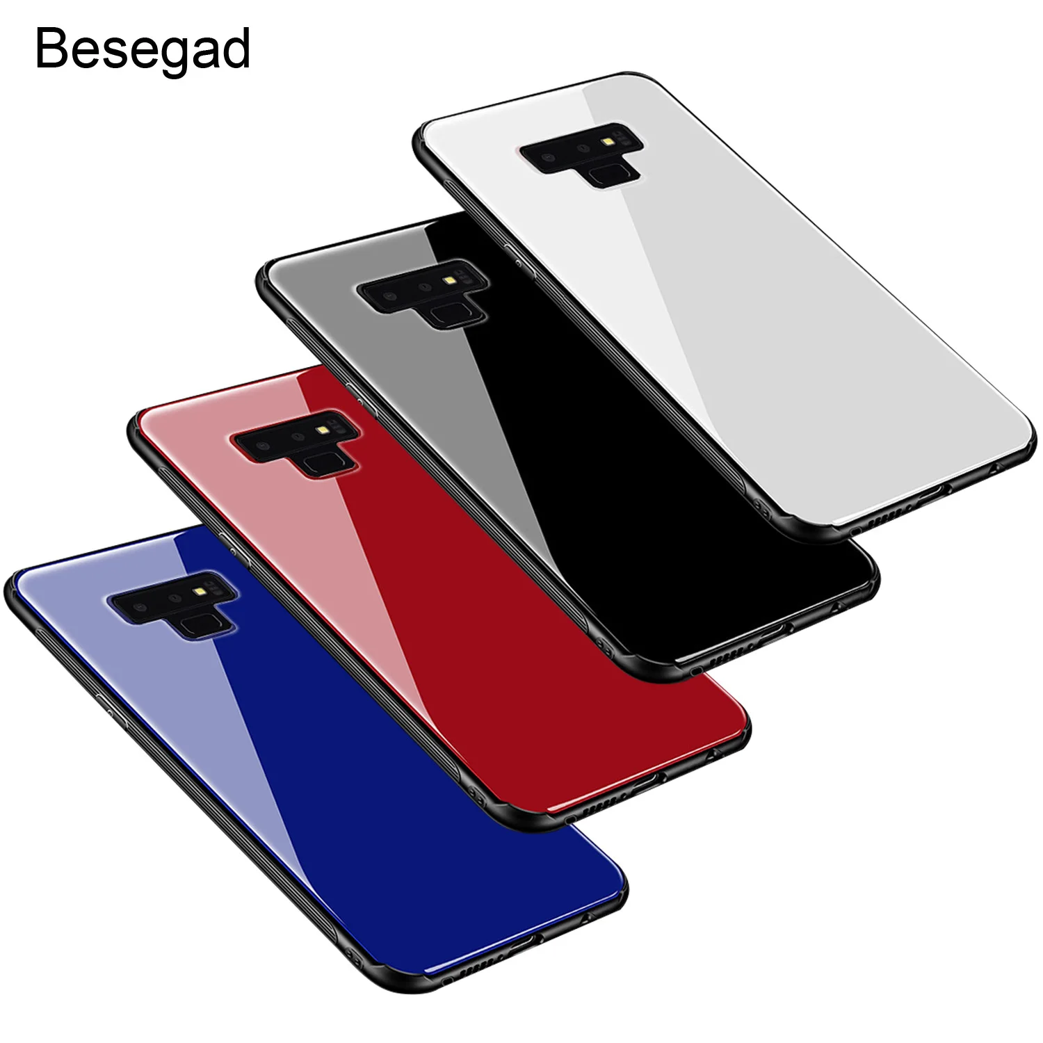 Защитный чехол накладка Besegad из закаленного стекла с защитой от царапин для Samsung