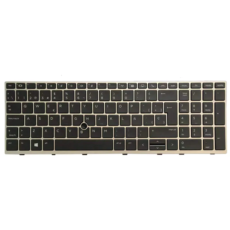 Новая испанская клавиатура для ноутбука HP EliteBook 850 G5 Серебристая Рамка с