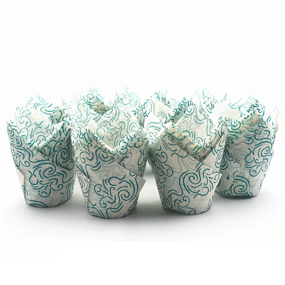 50 шт. Анти-Нефть Тюльпан Торт Шоколадный Кекс Маффин Формы Для Выпечки Чашки