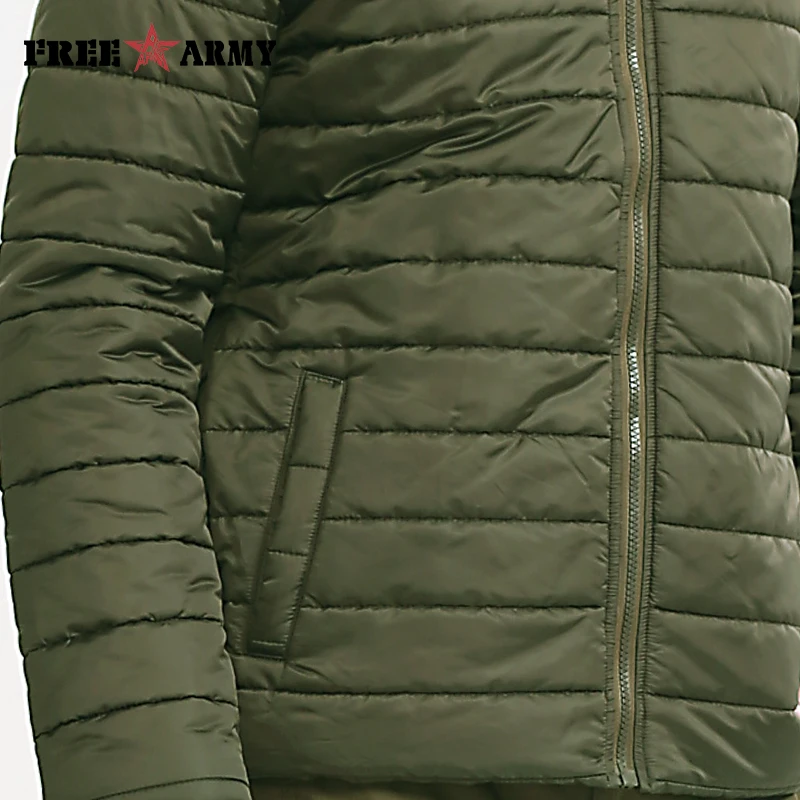 

Brand Jacket Men Winter Light Weight Padded Coat Solid Green Mens Army Jackets and Coats 2016 Cotton Men's Parkas MS-6500A
