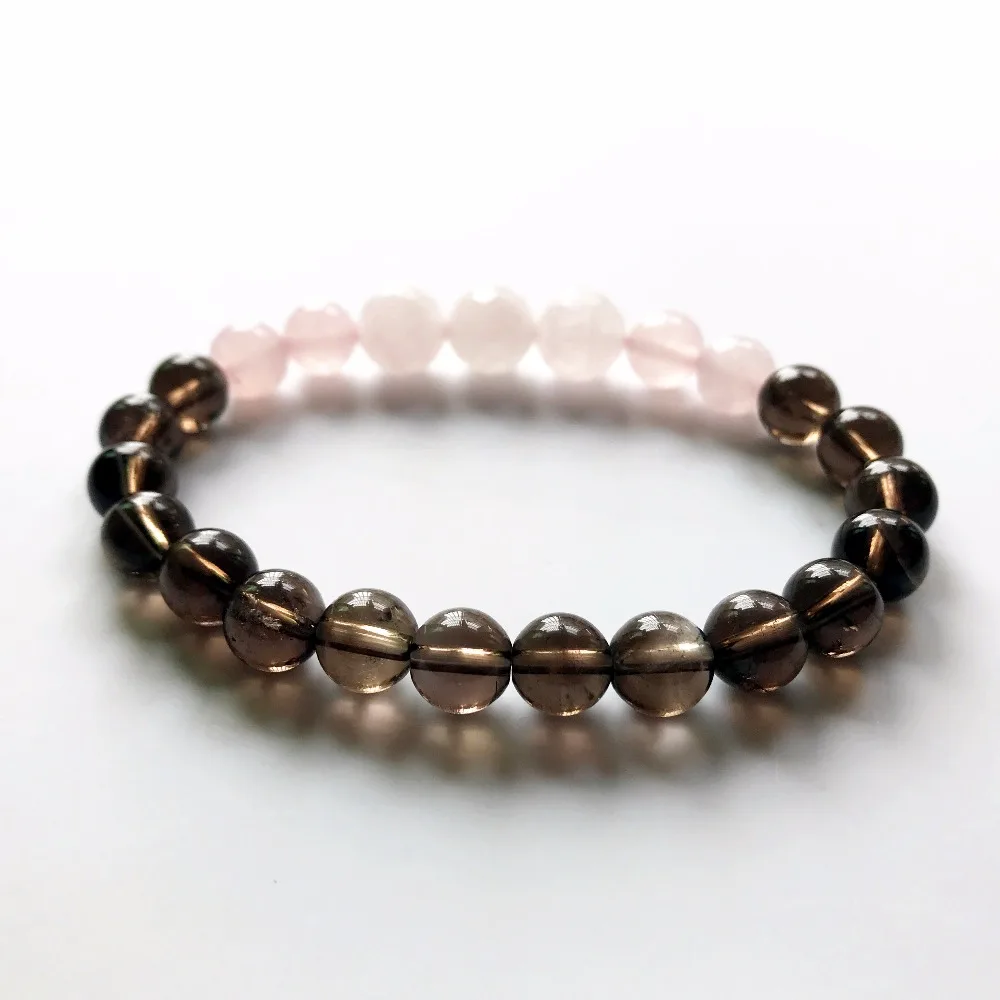 Модный браслет из натурального серого хрусталя браслеты для йоги Mala Beads