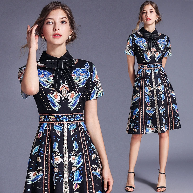 Женское ТРАПЕЦИЕВИДНОЕ ПЛАТЬЕ Trytree Повседневное Платье До Колена из полиэстера с