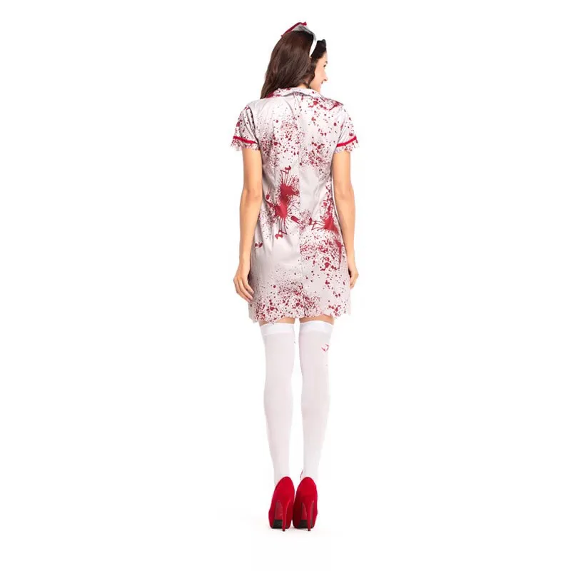 Костюм Медсестры зомби для девочек-подростков и женщин на Хэллоуин черно-белое