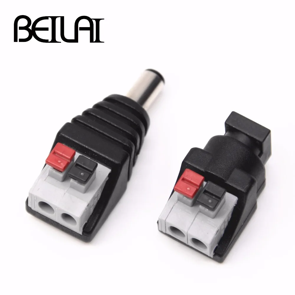 BEILAI 10 шт. разъем постоянного тока для 5050 5630 2835 Светодиодная лента пружинный