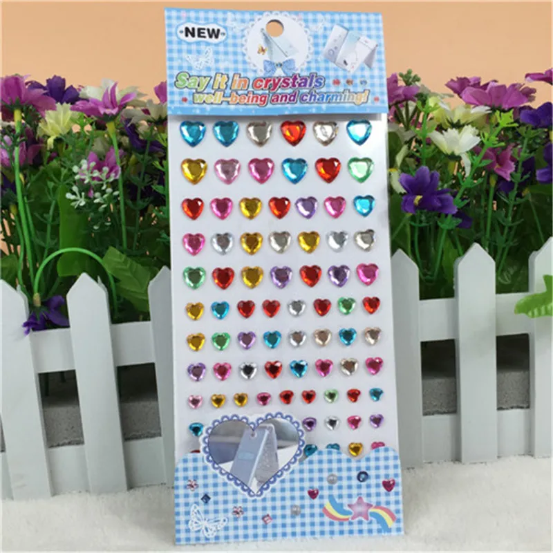 

Scrapbook stickers Rhinestones Self Adhesive fullcolor Crystal Heart Phone Personalized Diy Stickers Screen decoration Sticker