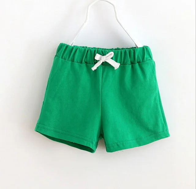 Детские летние хлопковые шорты Мягкие Удобные однотонные штаны для маленьких