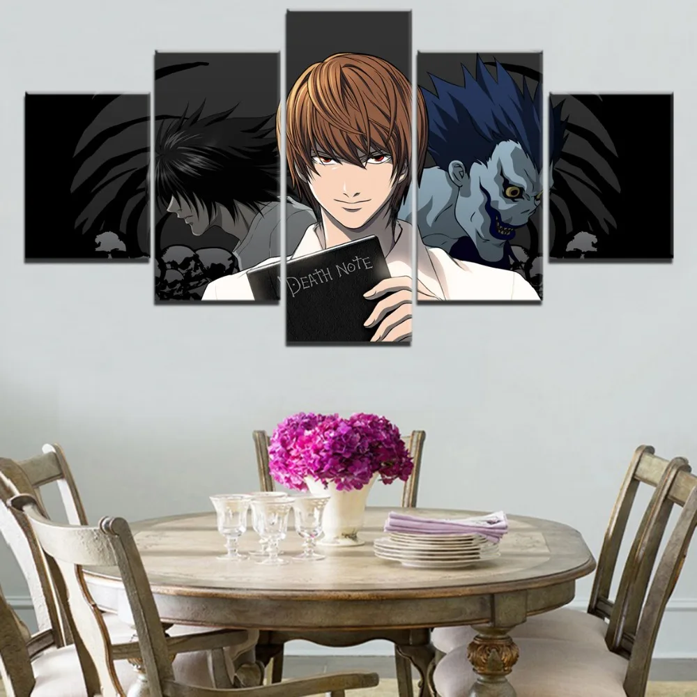 Картина на холсте Постер для домашнего декора 5 шт. аниме Death Note L Light Ягами Рюк