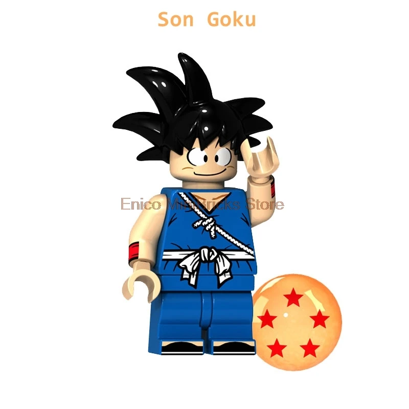 Son Goku Аниме Powerpuff девушка фигурка цветок Лютик пузыри Dragon Ball Супер Герои строительные блоки игрушки для детей - Цвет: Son Goku