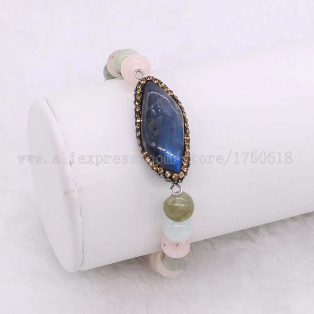 Браслеты из камня Моргана ручной работы с бусинами Лабрадорита бесплатно