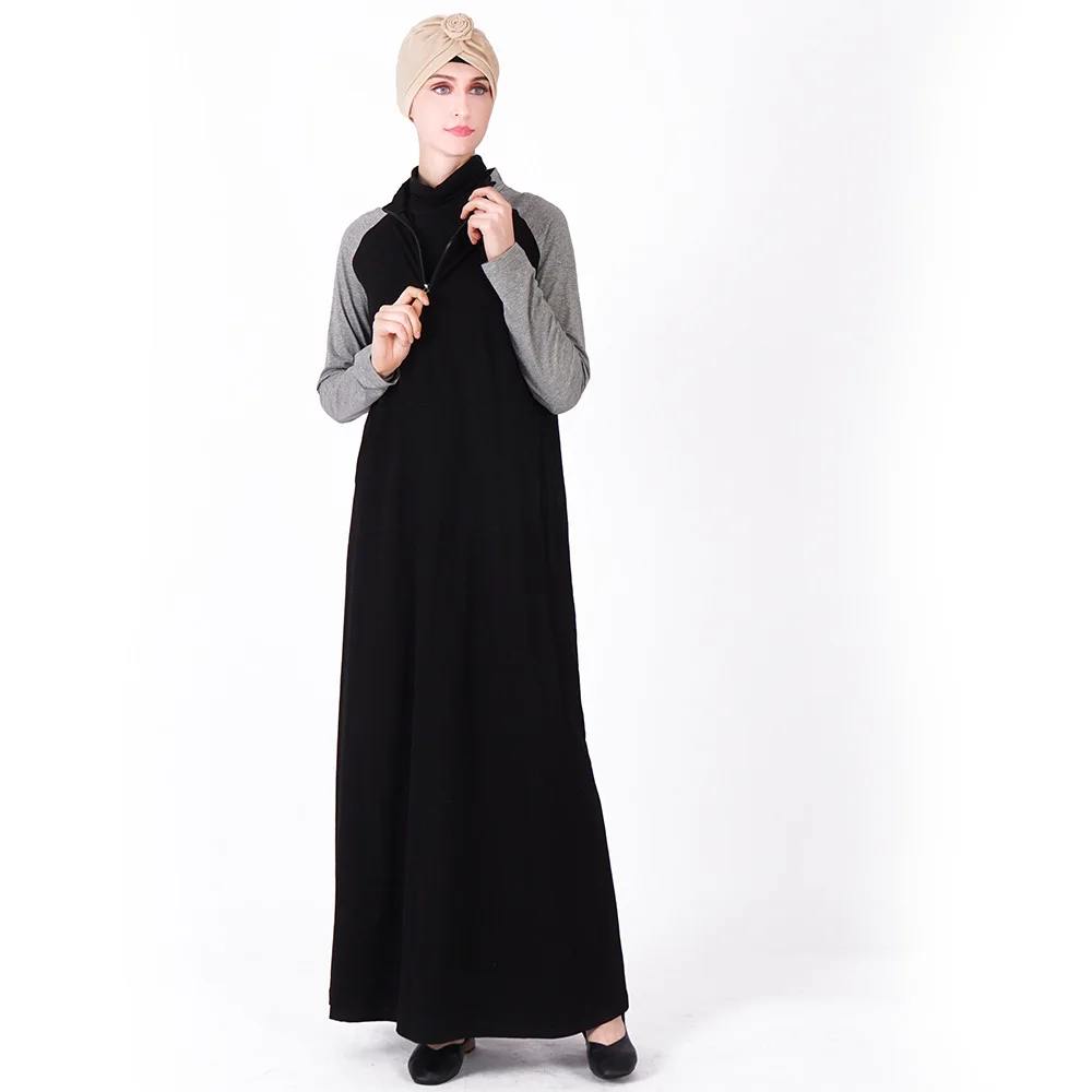 Повседневное хлопок Abayas студенты спортивные длинное платье арабских полной
