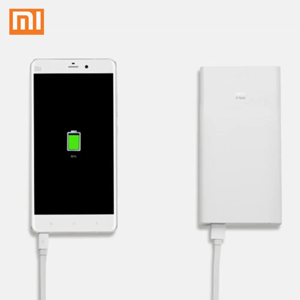 Xiaomi Mi внешний аккумулятор 20000 мАч 2C Внешняя батарея Портативная зарядка с двумя usb-портами двухполосная Быстрая зарядка QC3.0 внешний аккумулятор