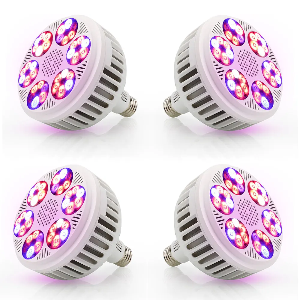 New 4pcs/lot 120W LED Grow Light Full Spectrum AC85 265V E27 Growing Lamp For Indoor Plants Growing Flowering Hydroponics System
