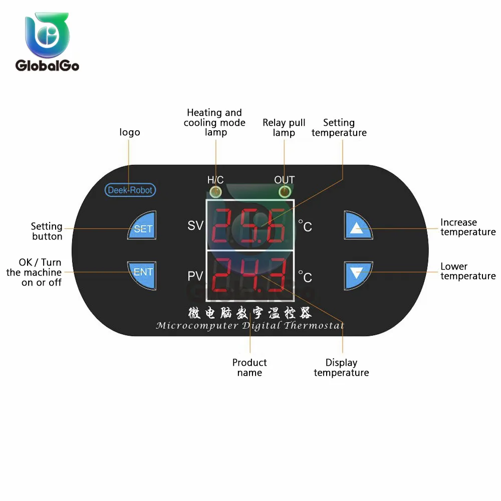 Цифровой контроллер температуры W1308 переменный ток 100-240 в 10 А термостат для