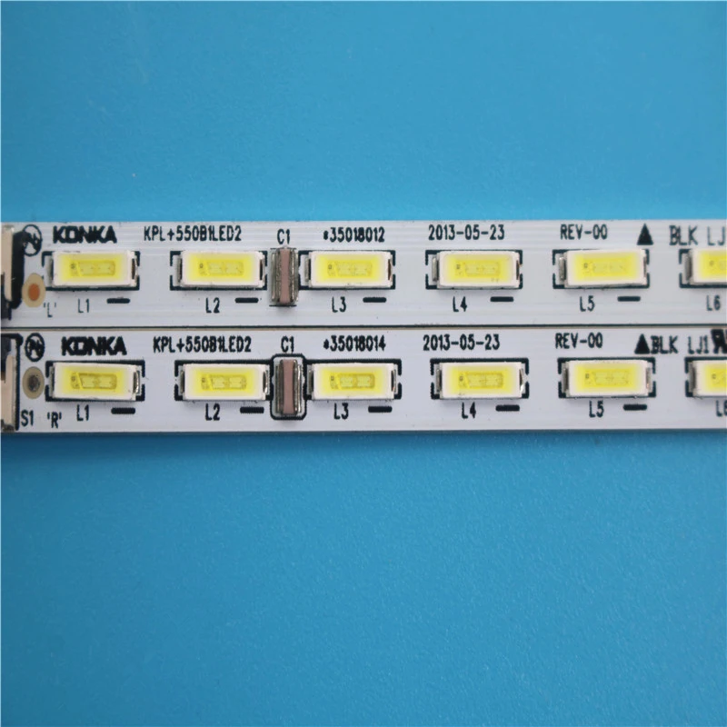 

Для подсветки konka LED55M5580AF, KPL + 550B1LED2, 35018085, 35018012, 35017996, 35018013, 35018014, 1 шт. = 56LED, 613 мм, 1 комплект = L + R, 2 шт.