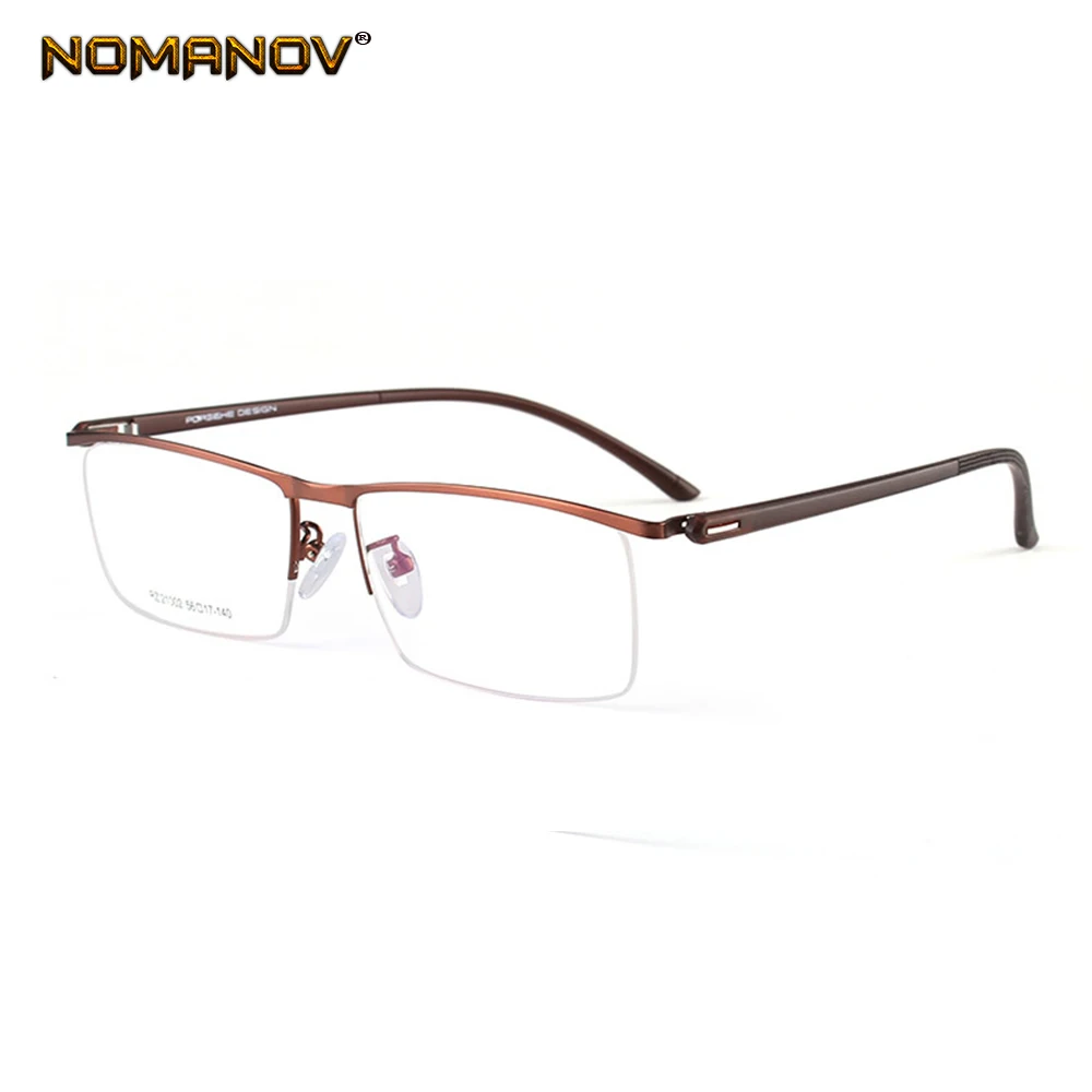 

Business Eyebrow Semi Rimless Titanium Alloy Frame Custom Made Prescription Glasses Photochromic Grey/ Brown Myopia Near-sighted