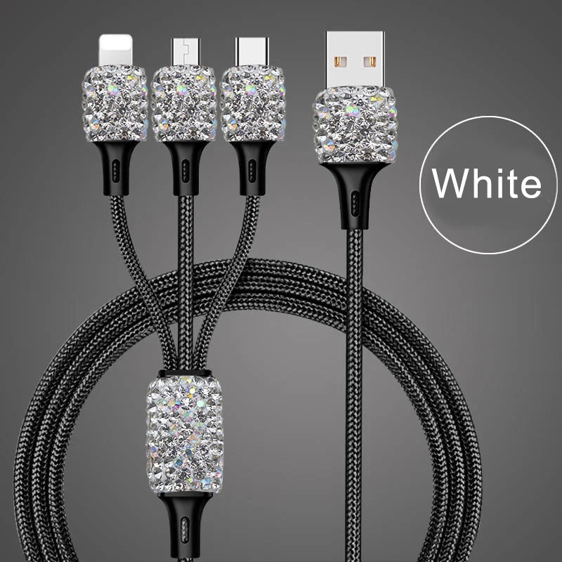 Алмазная USB автомобильная линия зарядки для мобильного телефона планшета GPS