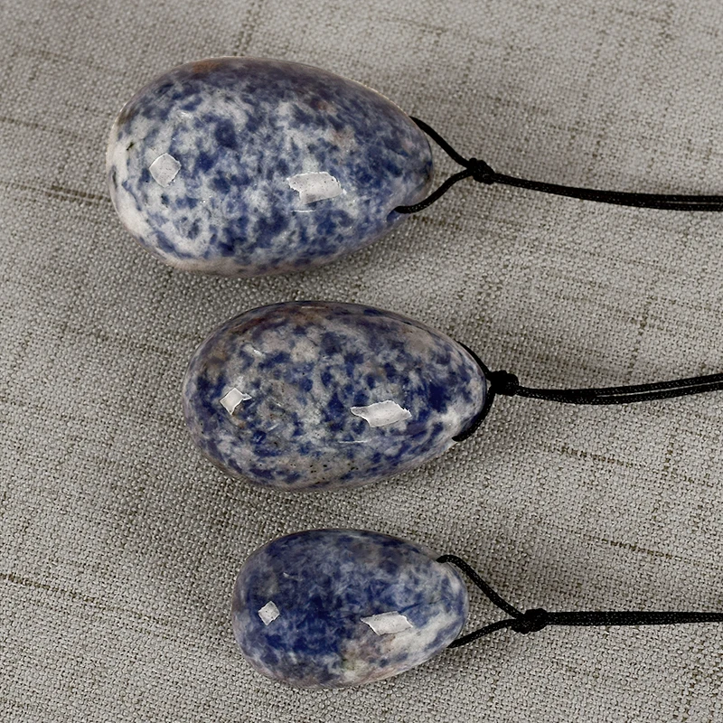 3pcs Natural Sodalite Yoni Egg Kegel Exercise Pelvic Floor Muscles Vaginal Massage Stone | Красота и здоровье