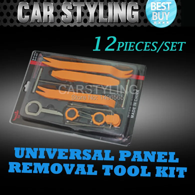 12pcs Car Removal Pry Tool Kit GPS Stereo Door Clip Trim Molding Dash Panel Audio Radio Installation Repair Plastic Body Orange |
