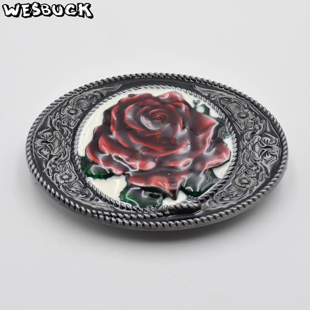 Wesbuck Brand с пряжкой; Новинка; высококачественные 3D с узором из красных роз модная пряжка на ремешке классические мужские женские джинсы для женщин аксессуары