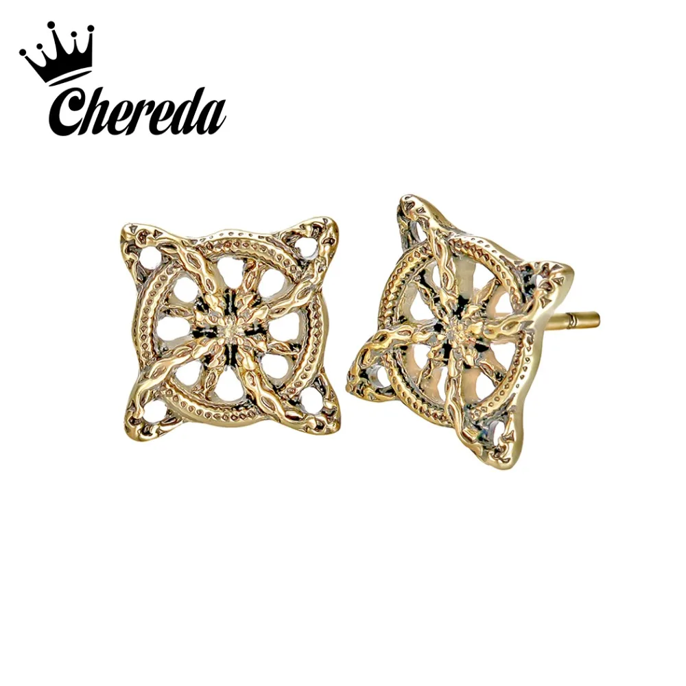 Серьги-пусеты Chereda славяне Викинги для мужчин полый геометрический Рунический