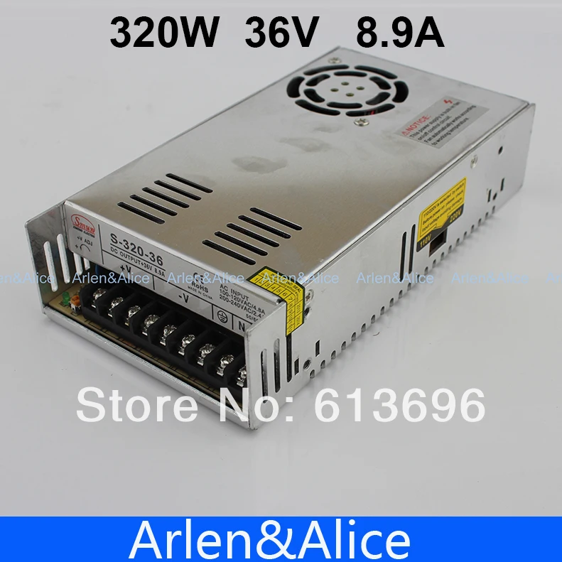 320W 36V 8.9A одиночный выход импульсный источник питания для светодиодной полосы