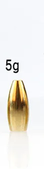 5g 5 Pieces Рыболовные снасти, аксессуары, чистая медь, пусковая груша, пуля, Техасская установка, вес, приманка, конус, полая линия, сквозная - Цвет: 5g 5 Pieces
