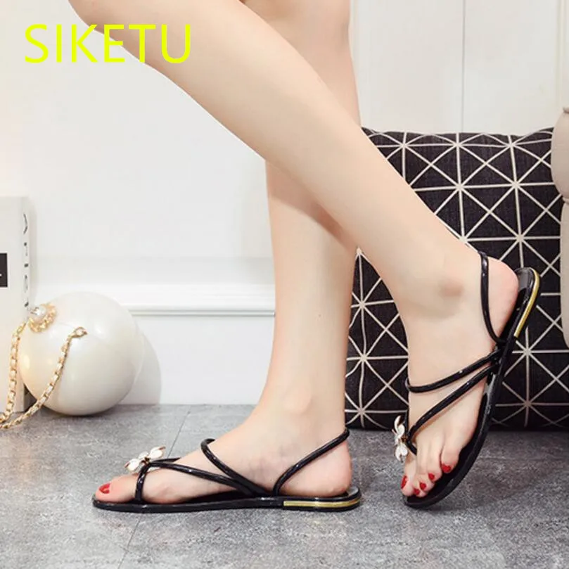 SIKETU Free shipping Summer sandals Fashion casual shoes sex women flip flop Flat Flats l025 Rome Wild | Обувь