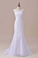 bridal wedding gown real photos white lace cheap mermaid wedding dress train 2018 vintage sash vestido de noiva 2018 sld w002