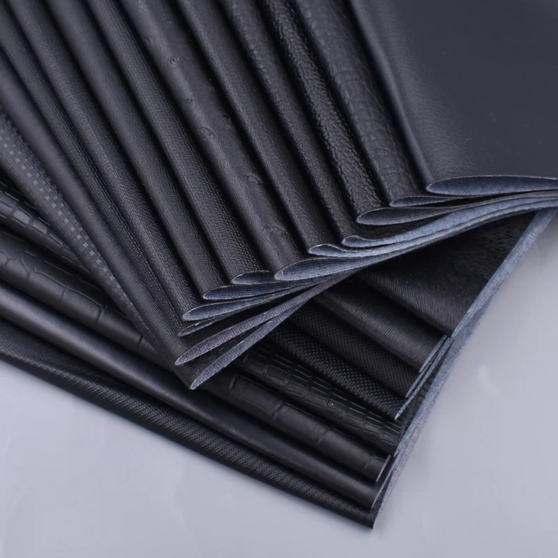 A4 21x29cm Black Color PVC Synthetic Leather Fabric Artificial Sewing Garment Knotbow Bag Shoes Crafts Accessories | Дом и сад