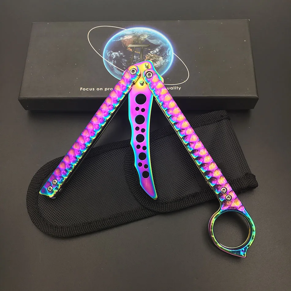 Многоцветный из нержавеющей стали balisong нож бабочка игрушки нож практика бабочка Обучение Тренер подарок игрушки для взрослых для детей