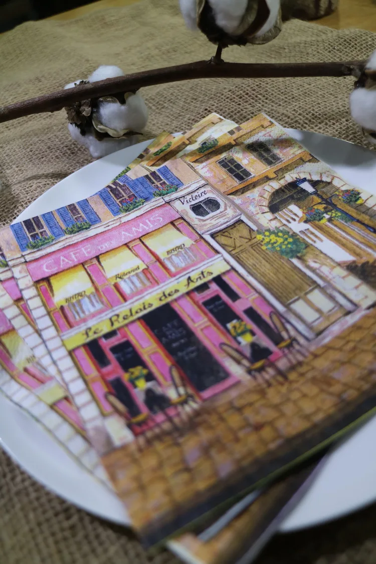 20 винтажные настольные салфетки Бумага симпатичный носовой платок полотенце