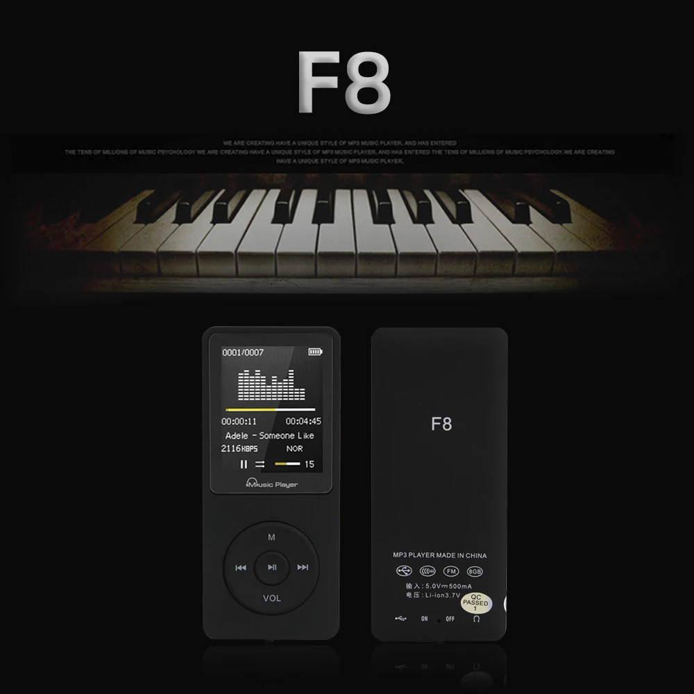 Модный портативный MP4 плеер lcd экран fm радио видео фильм с 8 Гб хранения и 1