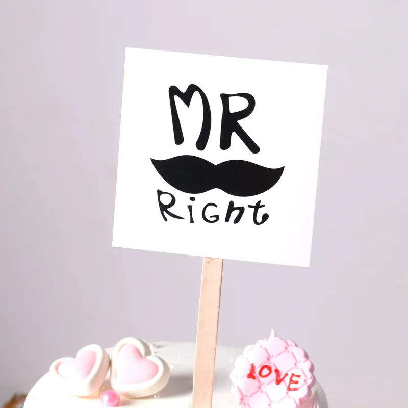 Свадебный торт с флагом MRS RIGHT украшение для самостоятельного изготовления новый