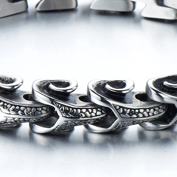 Mens Stainless Steel Biker Capricorn Link Bracelet Gothic 8.6 Inches | Украшения и аксессуары