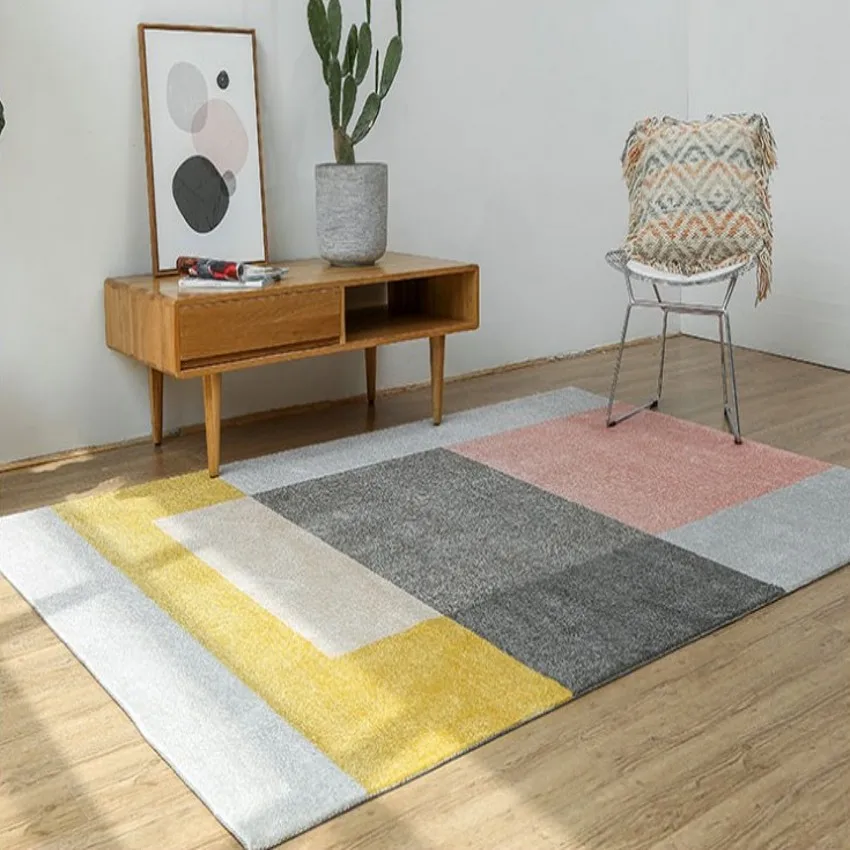 Simple style plaid thicken machine weaved bedside rug living room coffee table carpet big size Nordic decoration ground mat | Дом и сад