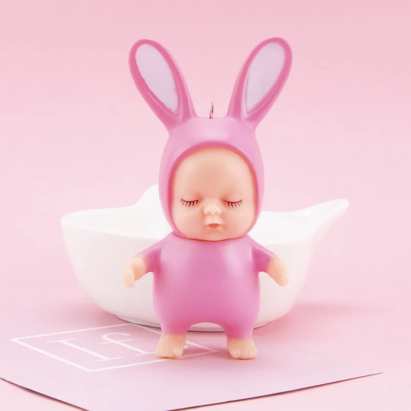 Модный милый брелок Спящая кукла Kawaii, пчела, кролик, панда, медведь в форме мультяшного автомобиля, брелок, игрушка, ювелирное изделие для девочки - Цвет: 1