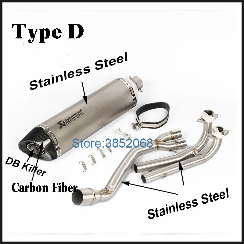 Motorcycle TMAX530 TMAX500 Exhaust Conenct Middle Pipe and Akrapovic Muffler Full System Fit for (08-16 ) Year | Автомобили и