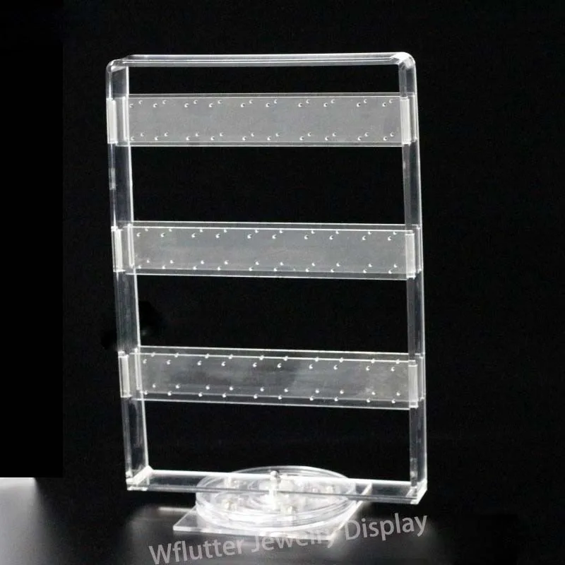 

Factory-Directselling Acrylic Rotatable Earring Display Stand Jewelry Showing Shelf 3-layer Earring Hanging Rack Showcase Props