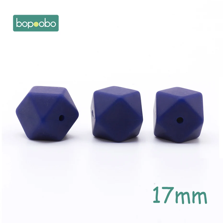 17mm Navy Bopoobo 5 шт. 14 мм Силиконовые шестигранные шарики силиконовые Детские Прорезыватели 17 мм силиконовые бусины для ожерелья безопасные игрушки силиконовые крошечные стержни - Цвет: 17mm Navy