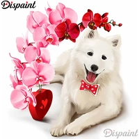 dispaint full squareround drill 5d diy diamond painting dog flower scenery 3d embroidery cross stitch 5d home decor a12254