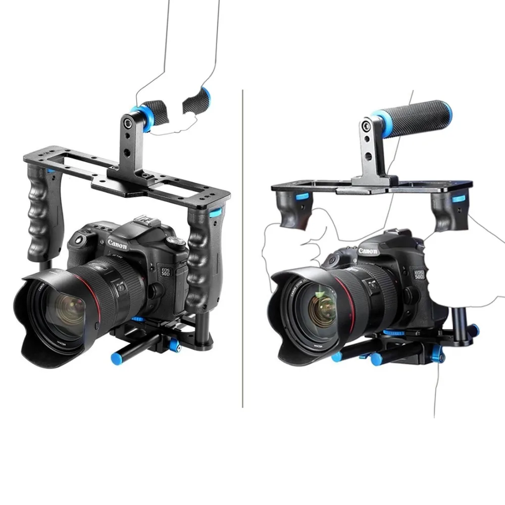 YELANGU Профессиональный DSLR Риг плеча видеокамеры Стабилизатор поддержка клетка/Матовая коробка/фоллоу фокус для Canon Nikon sony камеры